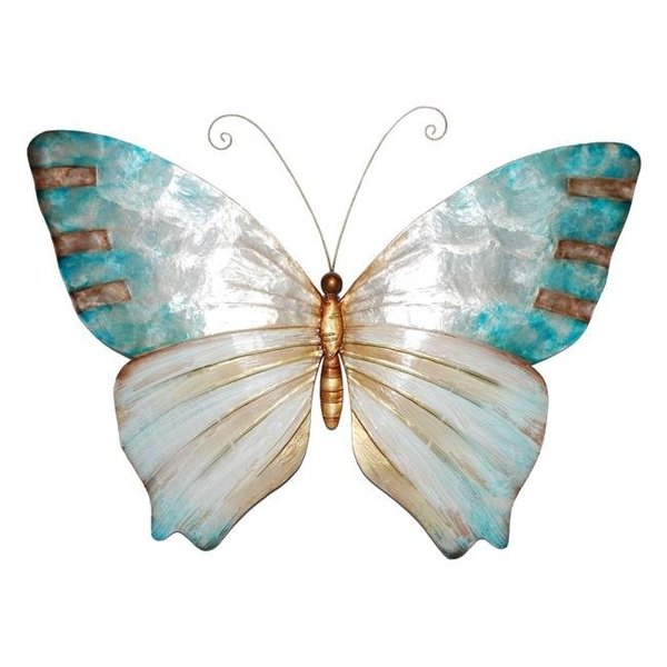 Eangee Home Design Eangee Home Design m2004 Butterfly Wall Decor; Pearl & Soft Aqua m2004